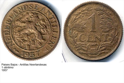 PB - Antilhas Neerlandesas - Centimo 1 - 1957 - G6 A2 H07 L6C4