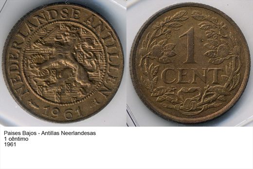PB - Antilhas Neerlandesas - Centimo 1 - 1961 - G6 A2 H07 L6C6