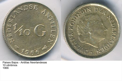 PB - Antilhas Neerlandesas - Centimo 10 - 1966 - G6 A2 H08 L4C1