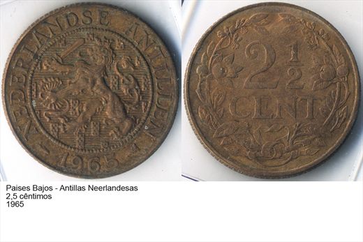 PB - Antilhas Neerlandesas - Centimo 2,5 - 1965 - G5 A2 H06 L5C5