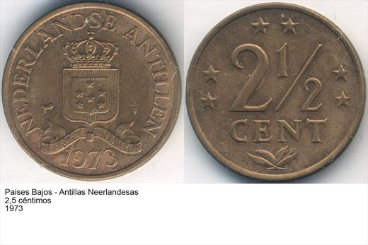 PB - Antilhas Neerlandesas - Centimo 2,5 - 1973 - G5 A2 H06 L6C2