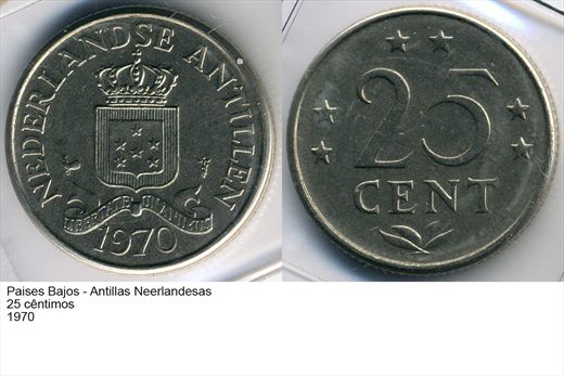 PB - Antilhas Neerlandesas - Centimo 25 - 1970 - G6 A2 H08 L2C2