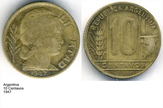 Argentina - Centavo 10 - 1947 - G6 A2 H10 L7C5
