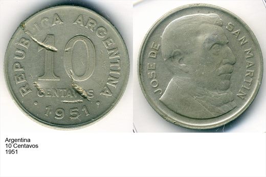 Argentina - Centavo 10 - 1951 - G6 A2 H11 L1C4