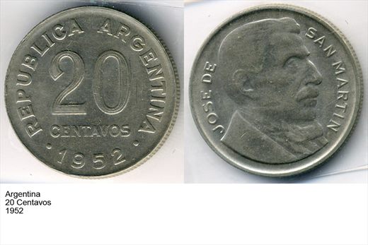 Argentina - Centavo 20 - 1952 - G6 A2 H10 L7C1