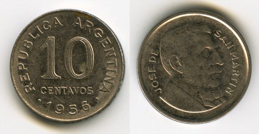 Argentina - Centavo 10 - 1956