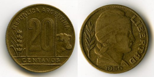 Argentina - Centavo 20 - 1950