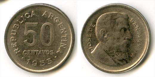 Argentina - Centavo 50 - 1953