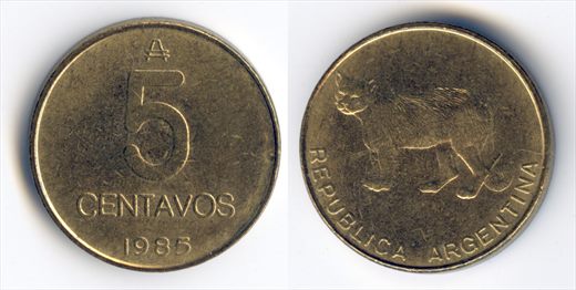 Argentina - Centavo 5 - 1985 1