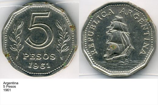 Argentina - Peso 5 - 1961 - G6 A2 H10 L5C2