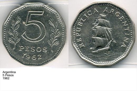 Argentina - Peso 5 - 1962 - G6 A2 H10 L5C3