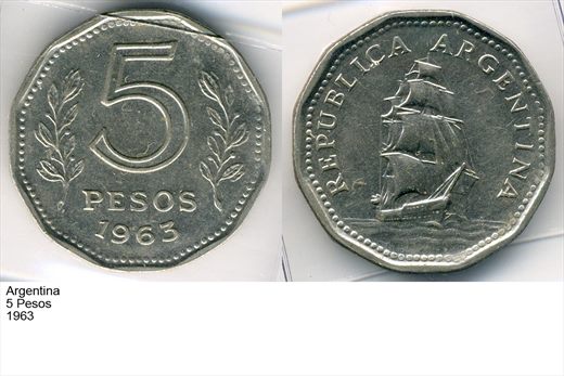 Argentina - Peso 5 - 1963 - G6 A2 H10 L5C4