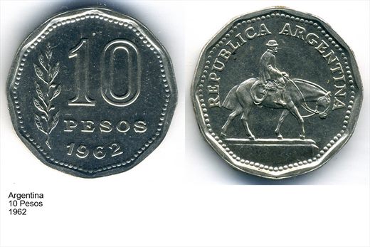 Argentina - Peso 10 - 1962 - G5 A2 H09 L3C4