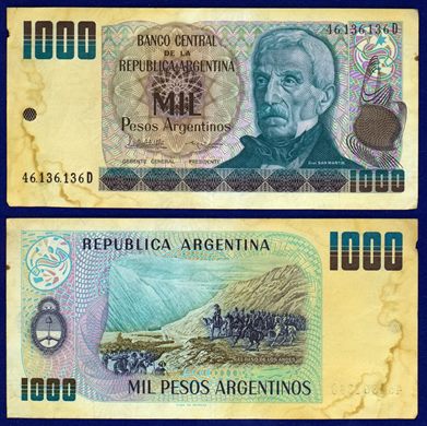 Argentina - Peso 1000 - 1983-1985 serie D