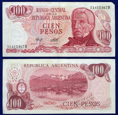 Argentina - Peso 100 - 1976-1978 serie D