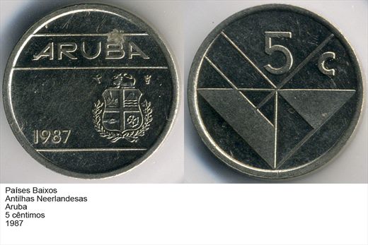 PB - AN - Aruba - Centimo 5 - 1987 - G6 A2 H11 L5C2