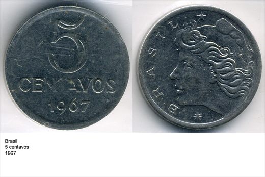 Brasil - Centavo 5 - 1967 - G6 A2 H08 L6C6