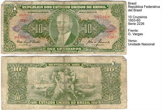 Brasil - Cruzeiro 10 - 1953-60 Series 1886-2355