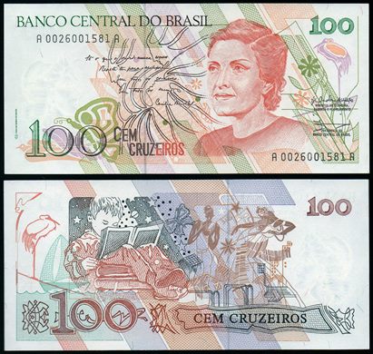 Brasil - Cruzeiro 100 - 1990 Series 1-1045 C. Meireles at right