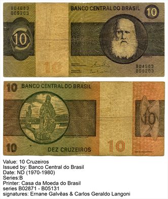 Brasil - Cruzeiro 10 - 1970-80 Series 2871-5131