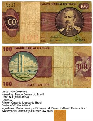Brasil - Cruzeiro 100 - 1974-81 Series 01359-10455