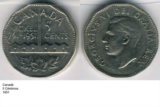 Canada - Cent 5 - 1951 - G6 A1 H04