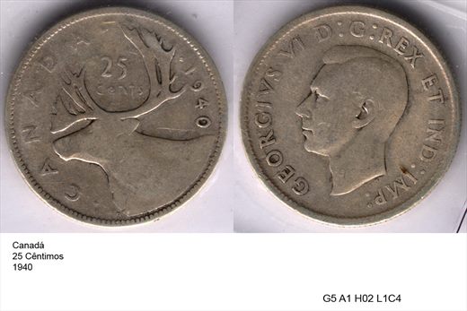 Canada - Cent 25 - 1940 - G5 A1 H02 L1C4