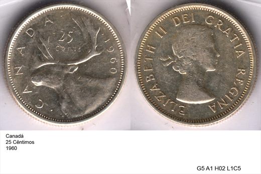 Canada - Cent 25 - 1960 - G5 A1 H02 L1C5