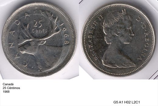 Canada - Cent 25 - 1968 - G5 A1 H02 L2C1