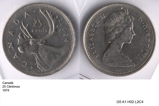 Canada - Cent 25 - 1974 - G5 A1 H02 L2C4