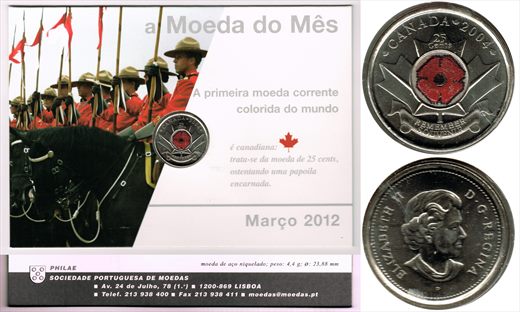 Canada - Cent 25 - 2004 Moeda do mes marco 2012