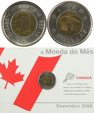 Canada - Dolar 2 - 2008 (Moeda do Mes Dezembro 2008)