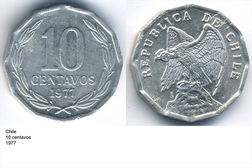 Chile - Centavo 10 - 1977 - G5 A2 H11 L4C5