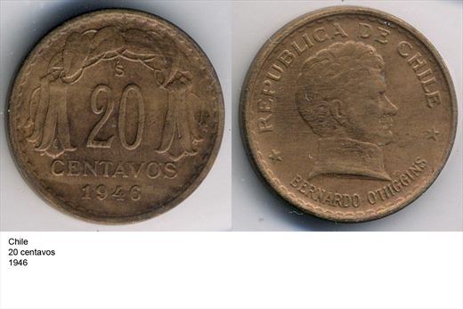 Chile - Centavo 20 - 1946 - G6 A2 H12 L7C6