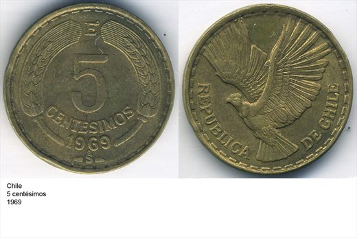 Chile - Centesimo 5 - 1969 - G5 A2 H11 L3C4
