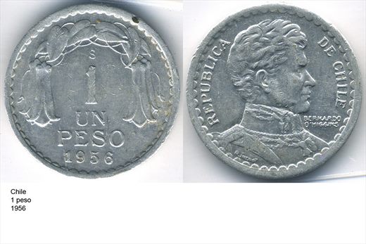 Chile - Peso 1 - 1956 - G5 A2 H11 L4C3