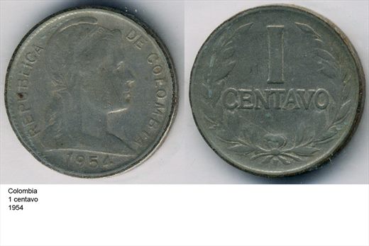 Colombia - Centavo 1 - 1954 - G6 A1 H04 L2C1