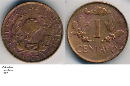 Colombia - Centavo 1 - 1967 - G6 A1 H04 L2C4