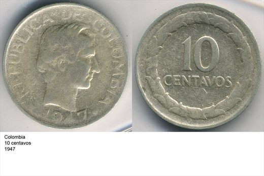 Colombia - Centavo 10 - 1947 - G6 A1 H04 L6C3