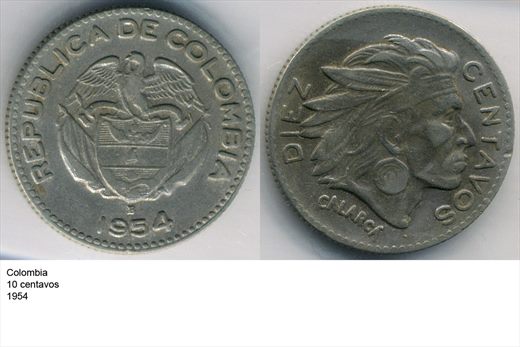 Colombia - Centavo 10 - 1954 - G6 A1 H04 L6C6