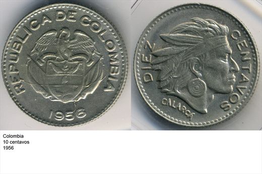 Colombia - Centavo 10 - 1956 - G6 A1 H04 L7C2