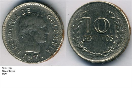 Colombia - Centavo 10 - 1971 - G6 A1 H05 L2C1