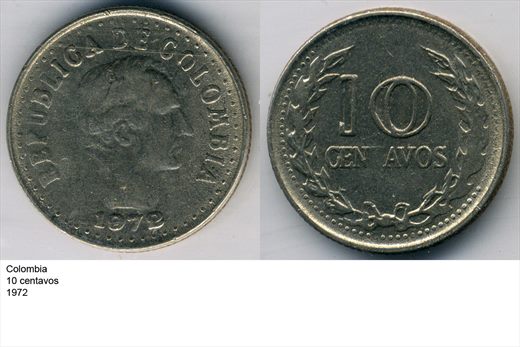 Colombia - Centavo 10 - 1972 - G6 A1 H05 L2C2