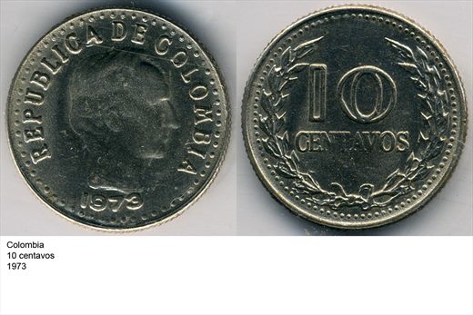Colombia - Centavo 10 - 1973 - G6 A1 H05 L2C3