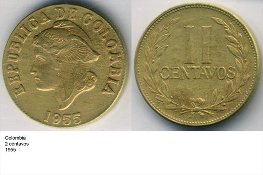 Colombia - Centavo 2 - 1955 - G6 A1 H04 L3C1