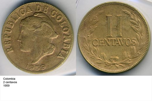 Colombia - Centavo 2 - 1959 - G6 A1 H04 L3C2
