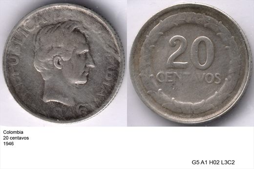 Colombia - Centavo 20 - 1946 - G5 A1 H02 L3C2