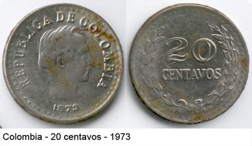 Colombia - Centavo 20 - 1973