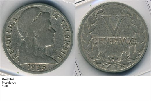 Colombia - Centavo 5 - 1935 - G6 A1 H04 L3C5