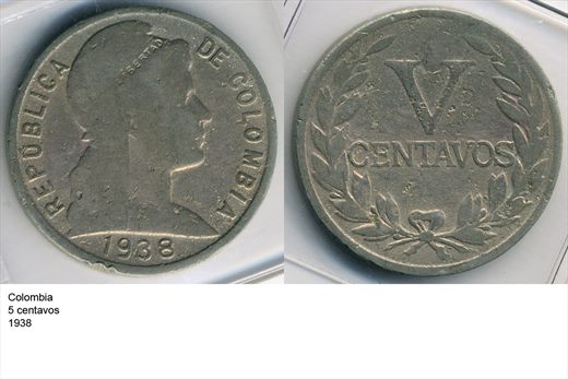 Colombia - Centavo 5 - 1938 - G6 A1 H04 L3C6
